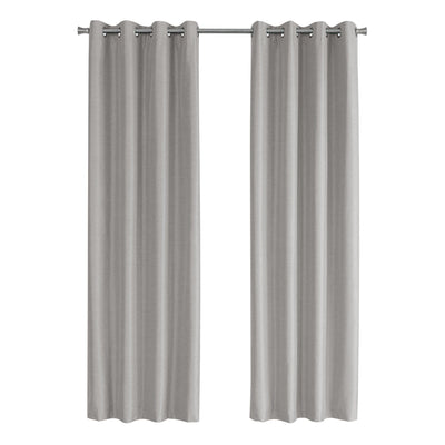 Curtain Panel - 2Pcs / 52"W X 95"H Silver Solid Blackout - I 9836