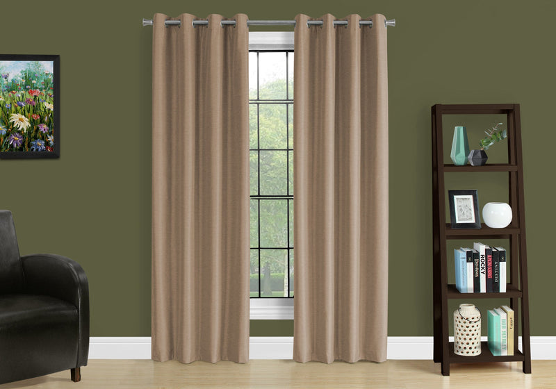 Curtain Panel - 2Pcs / 52"W X 84"H Brown Solid Blackout - I 9838