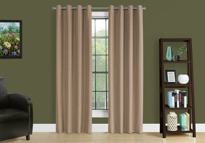 Curtain Panel - 2Pcs / 52"W X 95"H Brown Solid Blackout - I 9839