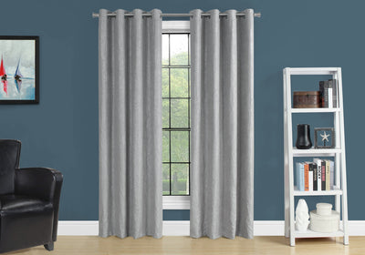 Curtain Panel - 2Pcs / 52"W X 84"H Silver Room Darkening - I 9844