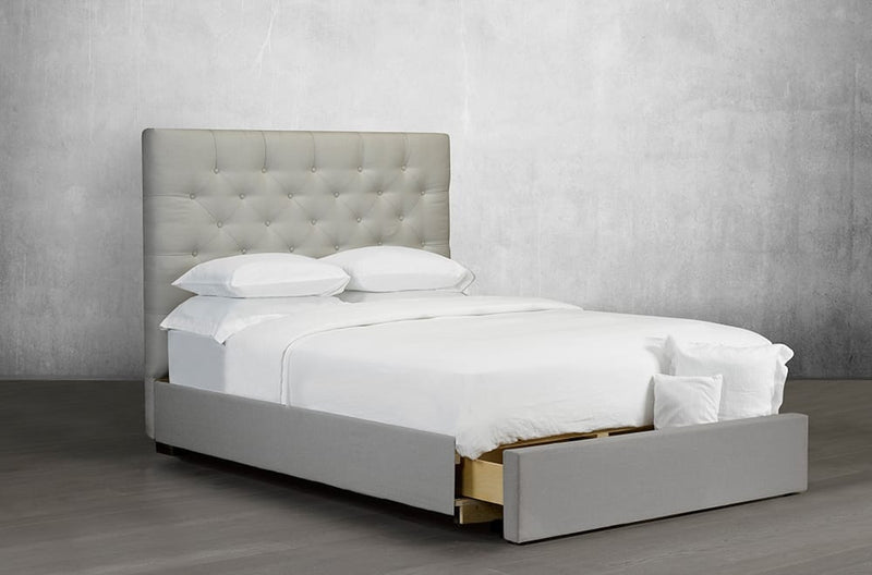 Stylish and Sophisticated Deep Button Tufted Canadian Made Bed with Drawers Option - R-164-D-HB