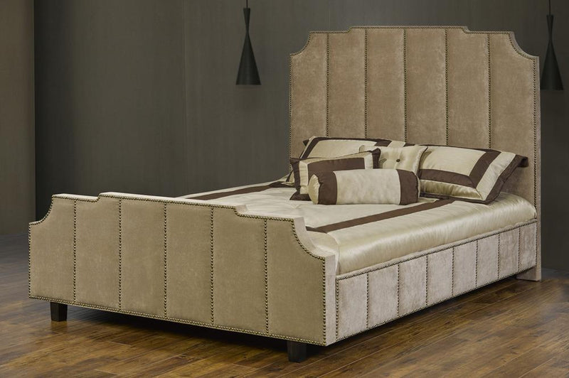 Deep Tufted Bed with hand-applied nail head trim - R-180-D-HB