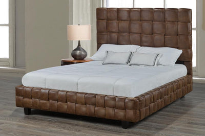 Unique Bed with Basket Weave Pattern Available in Different Fabrics and Colors - R-186-D-HB