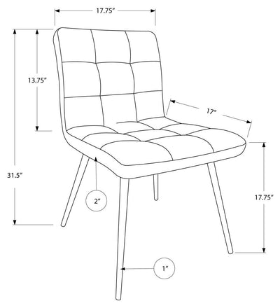 2 Pcs 32"H Grey Leather-Look Dining Chair - I 1072