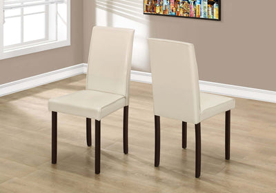 2 Pcs 36"H Ivory Leather-Look Dining Chair - I 1174