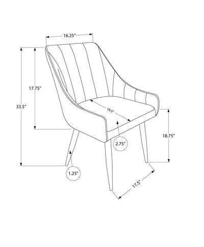 Dining Chair - 2Pcs / 33"H / Black Leather-Look / Black - I 1187