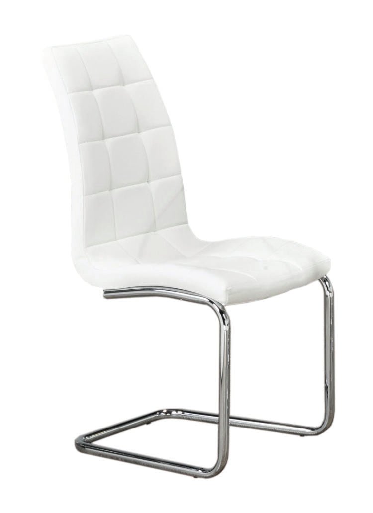 Upholstered White Leatherette Bucket Dining Chair - IF-C-1751