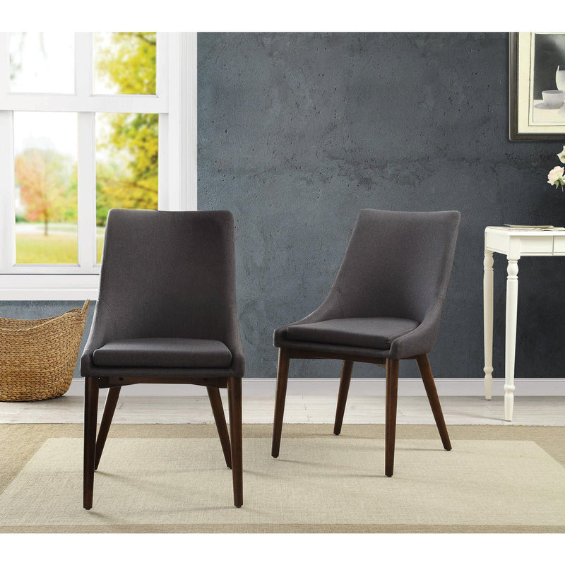 Ultra-modern Dining Chair in Charcoal Fabric W/ Oak Legs - MA-5048S-CHR