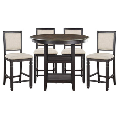 Asher Collection Counter Height Dining Set - MA-5800BK-36*5