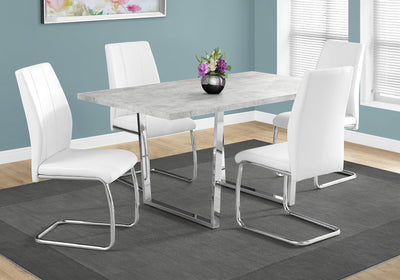 Dining Table - 36"X 60" / Grey Cement / Chrome Metal - I 1119