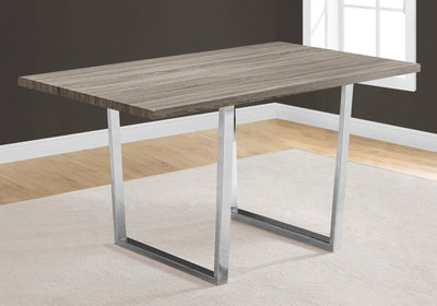 Dining Table - 36"X 60" / Dark Taupe / Chrome Metal - I 1121