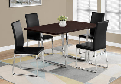 Dining Table - 36"X 60" / Espresso / Chrome Metal - I 1122
