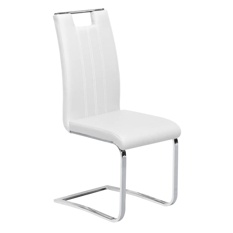 Porfirio Dining Set with Zane Chair in White Leather - MA-3645-59DR5 + MA-738S4-WT