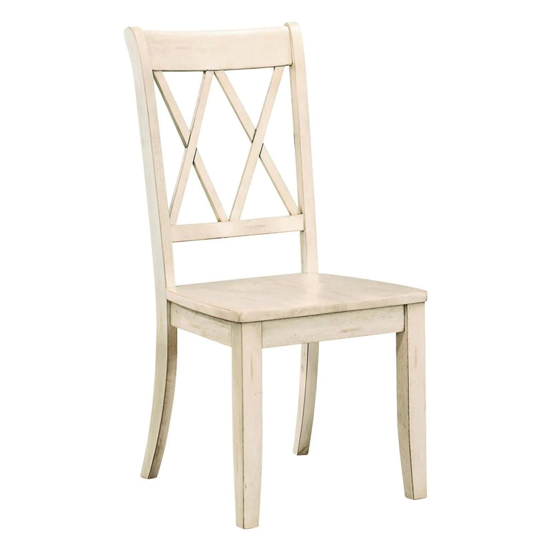 Janina Collection 5 Piece Dining Set with White Chairs - MA-5516-66DR5 + MA-5516WTS