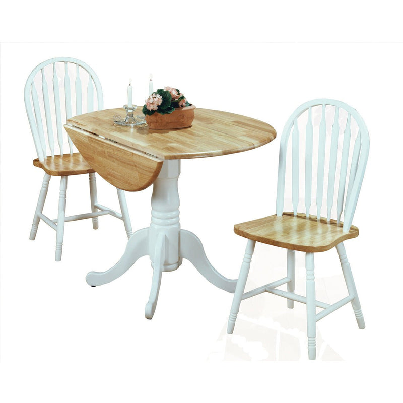 Drop-leaf White Finish Dinette Set - MA-5140WTDR3