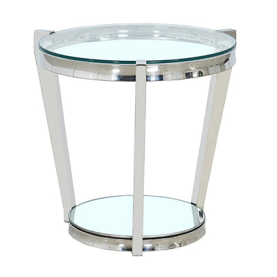 Paola Round End Table with Glass Top