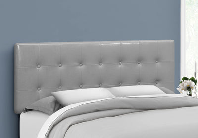 Bed - Queen Size / Grey Leather-Look Headboard Only - I 6001Q