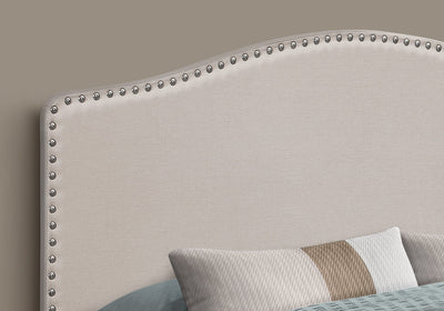 Bed - Queen Size / Beige Linen Headboard Only - I 6014Q