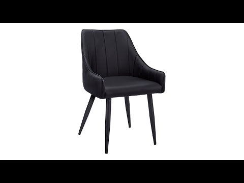 Black Leather-Look Dining Chair - Set of 2