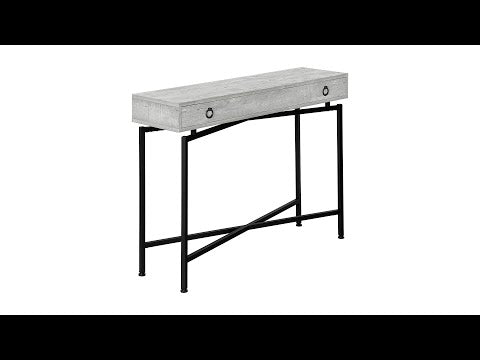 Accent Table - 42"L / Grey Reclaimed Wood / Black Console