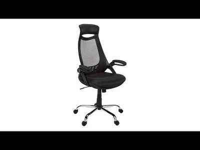 Chrome High-Back Executive Black Mesh Office Chair
