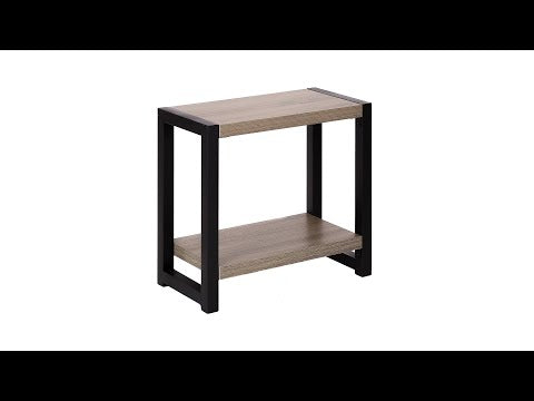 Accent Table - 22"H / Dark Taupe / Black Metal