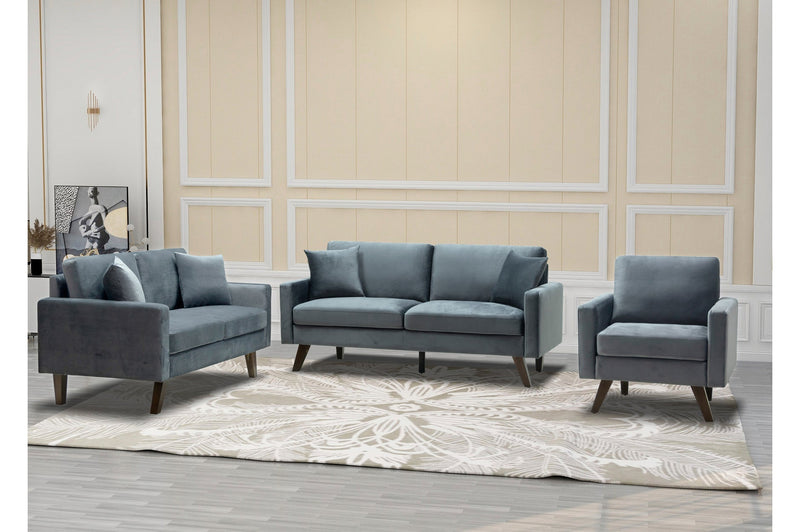 Modern Style Grey Velvet Sofa - MA-9044-VGRY-3