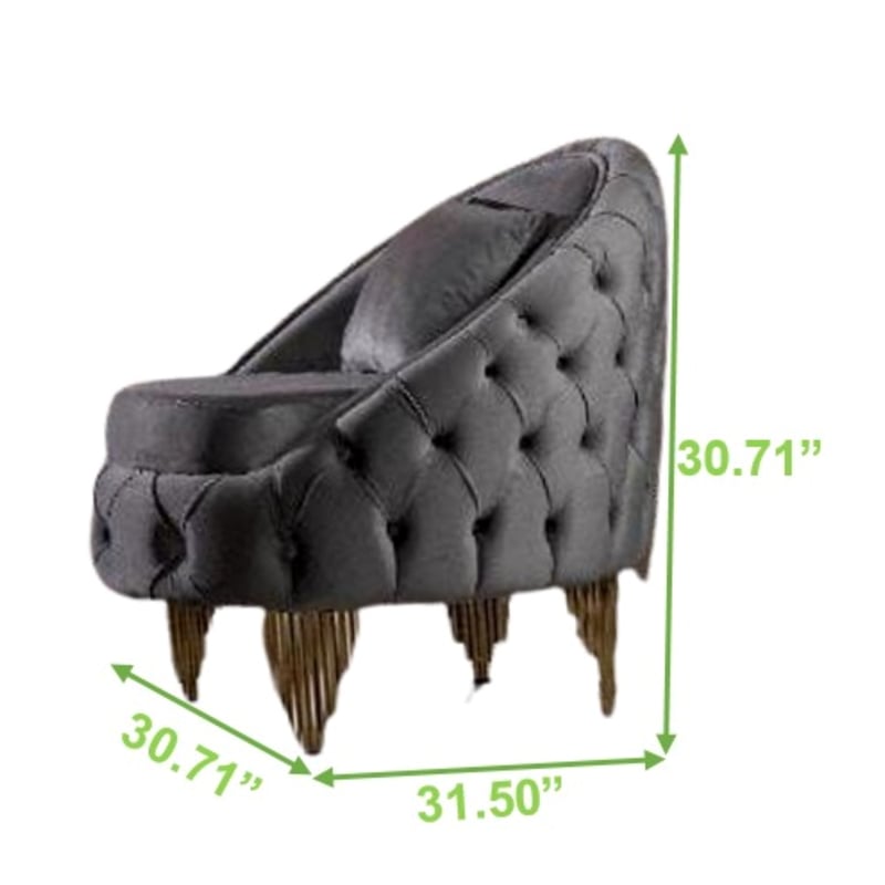 Vanessa Grey Velvet Chair - ME-6725G-C