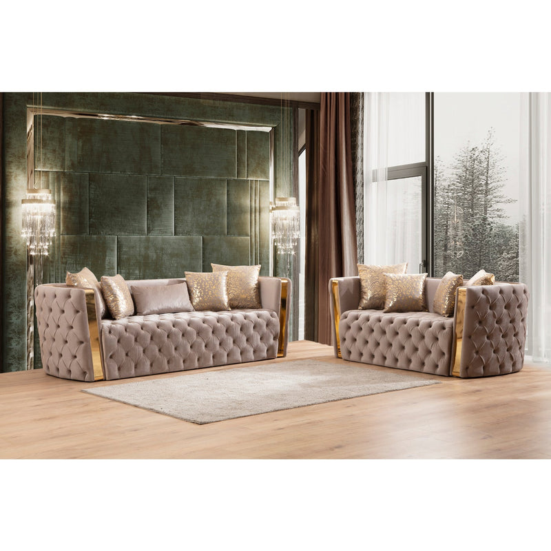 Naomi Taupe Velvet Sofa - ME-7325T-S