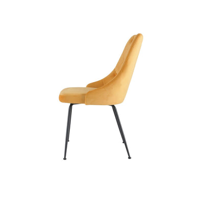 Plumeria Yellow Velvet Chair with Black Legs - MA-1321B-YMS