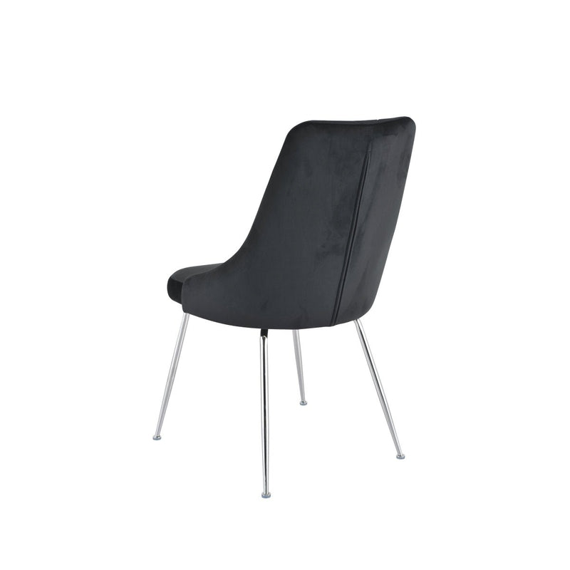 Plumeria Black Velvet Chair with Chrome Legs - MA-1321C-BKS