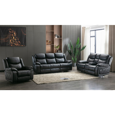 Bartholomew Black Reclining Loveseat - MA-99935BLK-2C