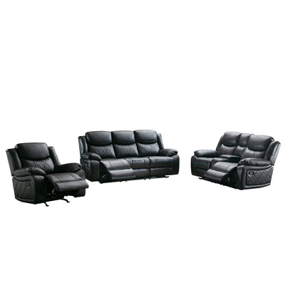 Bartholomew Black Reclining Loveseat - MA-99935BLK-2C