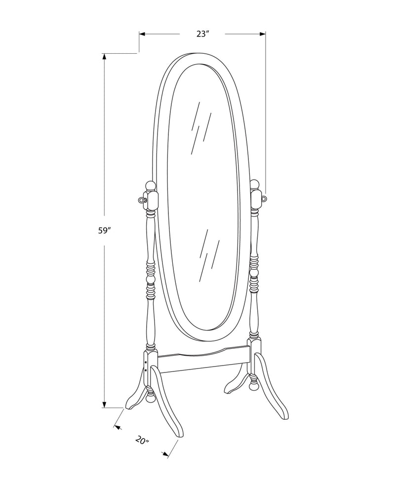 Mirror - 59"H / Antique White Oval Wood Frame