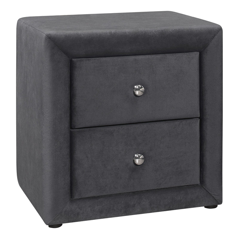 Bedroom Accent - 21"H / Dark Grey Velvet Night Stand - I 5607