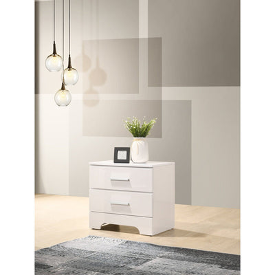 Carmen White Lacquer Nightstand - MA-4594WT