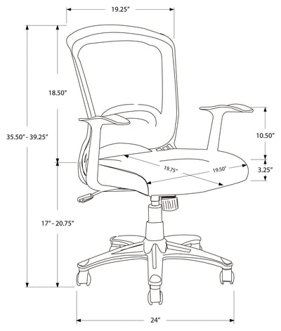 Multi-Position Black Mesh Mid Back Office Chair