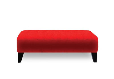 Canadian made Ottoman in Velvet Fabric and Wooden Legs - R-898