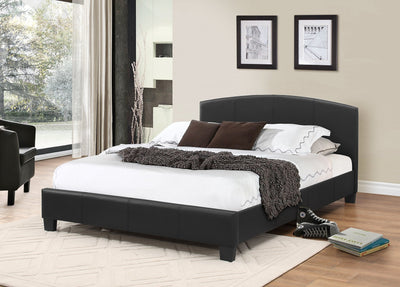 Slightly curved-panel leatherette covered platform bed - IF-133-S-B/T-2350-S-E