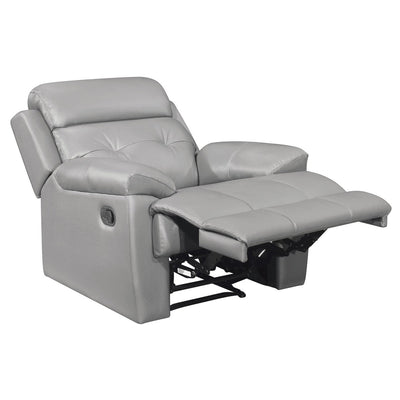 Lambent Light Gray Genuine Leather Reclining Chair - MA-9529SVE-1