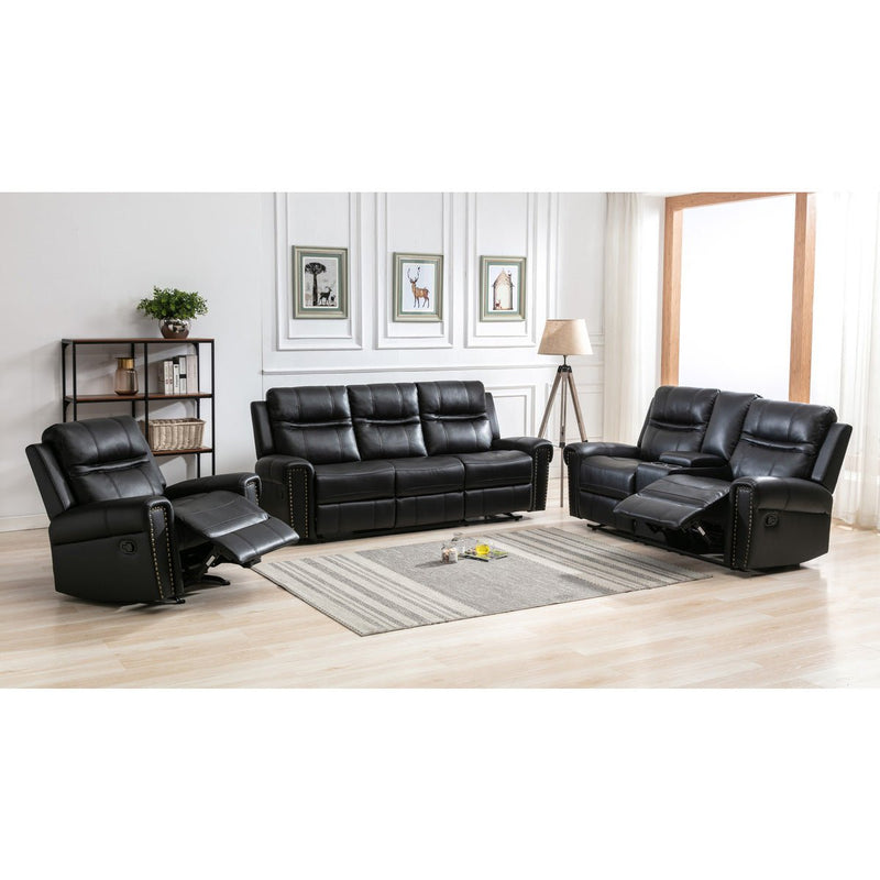Emerson Black Reclining Loveseat with Center Console - MA-99927BLK-2C