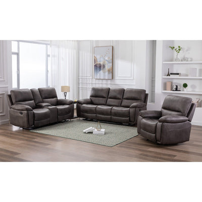 Easton Grey Reclining Loveseat with Center Console - MA-99929GRY-2C