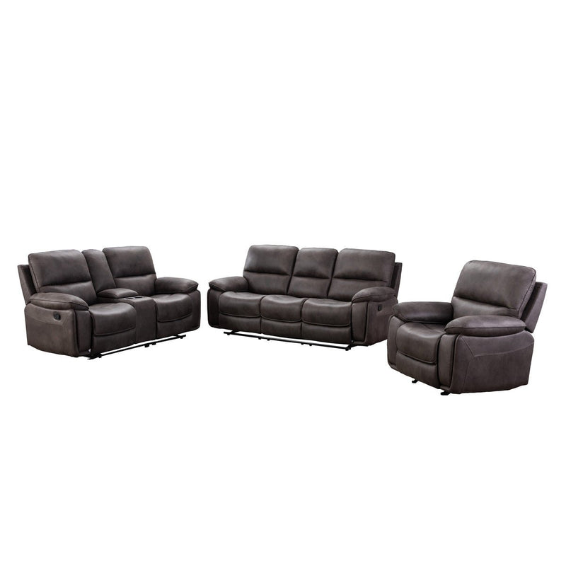 Easton Grey Reclining Loveseat with Center Console - MA-99929GRY-2C