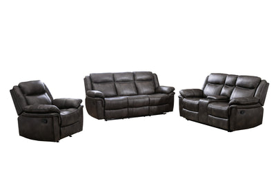 Grey fabric recliner sofa set