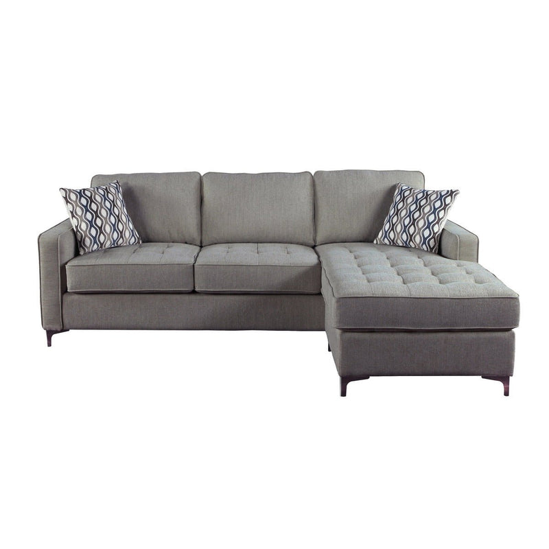 Hudson Collection Graphite Reversible Sectional with 2 Pillows and Storage Chaise - MA-9049GPH-3SC