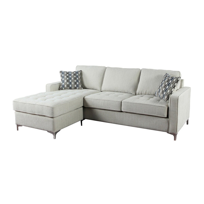 Hudson Platinum Reversible Sectional with 2 Pillows and Storage Chaise - MA-9049PLT-3SC