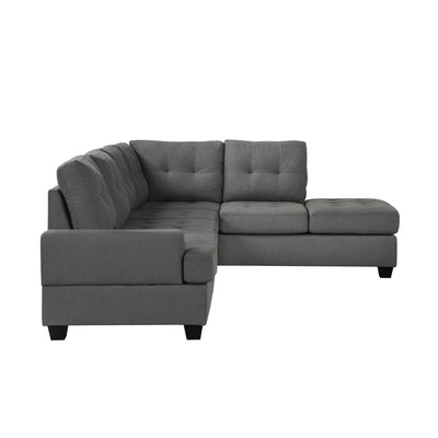 Dunstan Dark Gray Reversible Sectional with Drop-Down Cup Holders - MA-9367DG*SC
