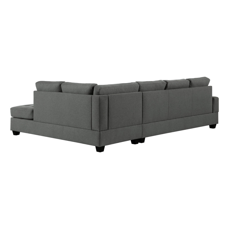Dunstan Dark Gray Reversible Sectional with Drop-Down Cup Holders - MA-9367DG*SC