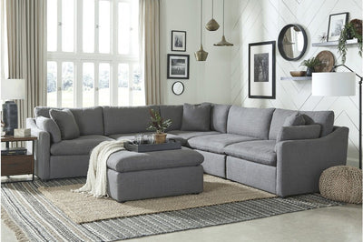 Grey modular sectional w/ Loose back cushions - MA-9544GY-4SC