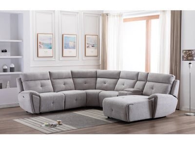 Elijah 6-Piece Modular Power Reclining Sectional with Right/Left Side Chaise - MA-99858GRYSS6-RSF